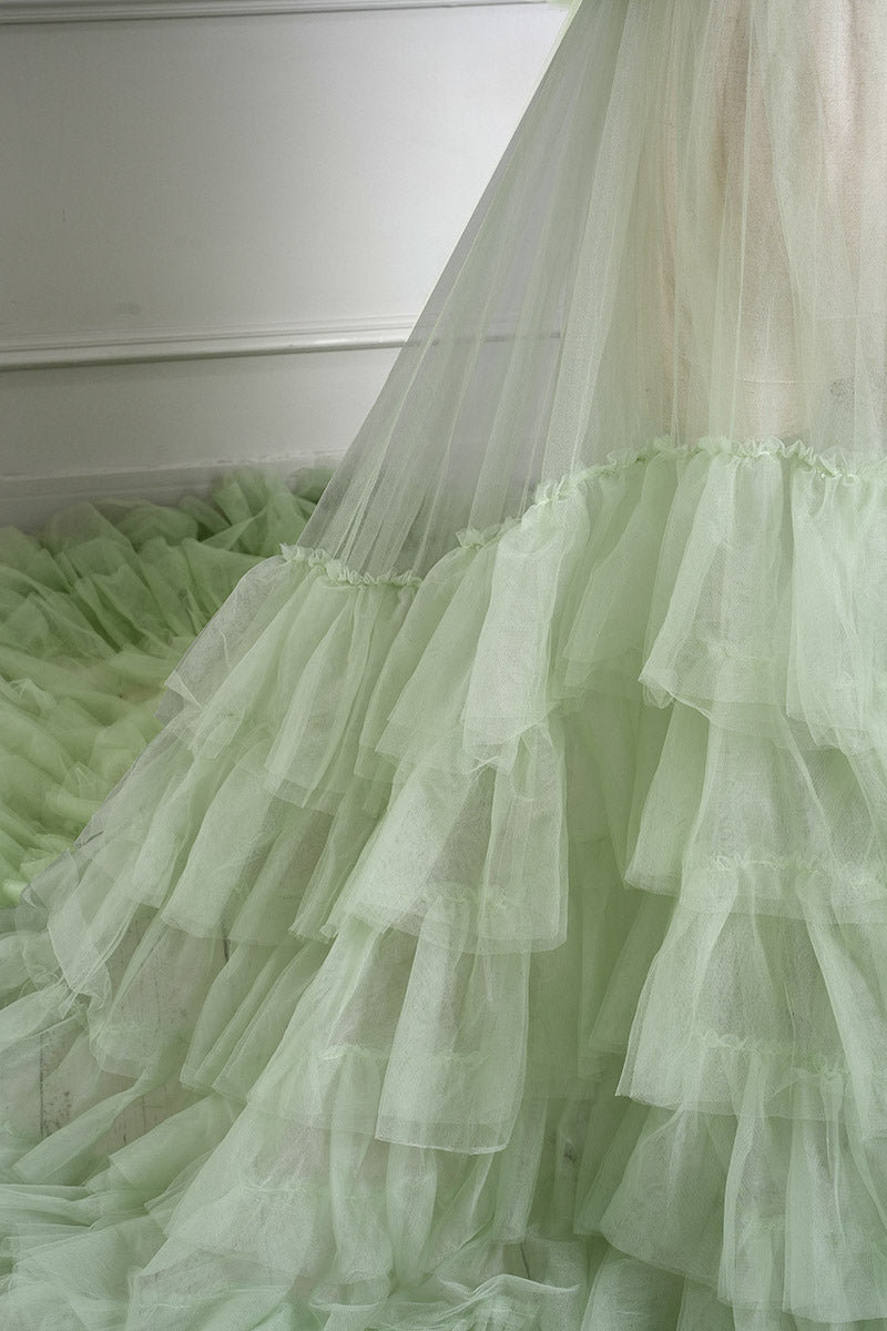 Kate Cake Mesh Mint Green Maternity Photoshoot Dress - Kate Backdrop AU