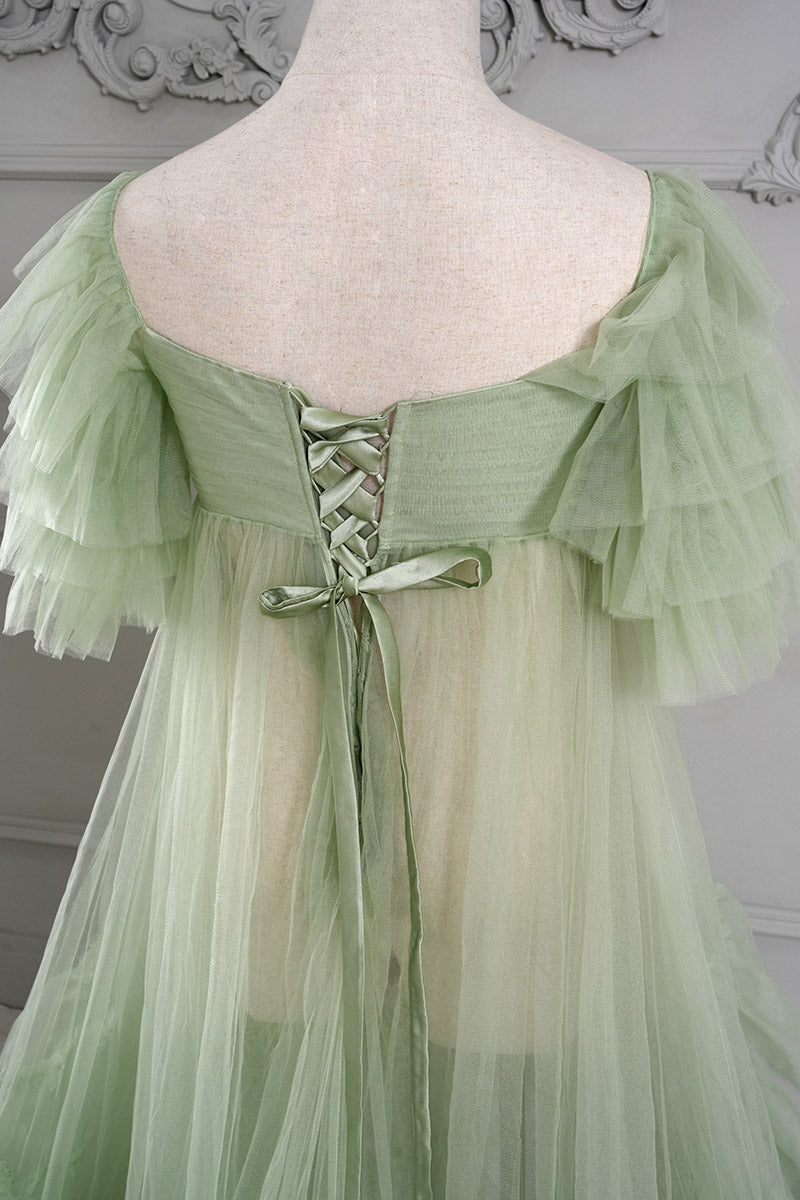 Kate Cake Mesh Mint Green Maternity Photoshoot Dress - Kate Backdrop AU