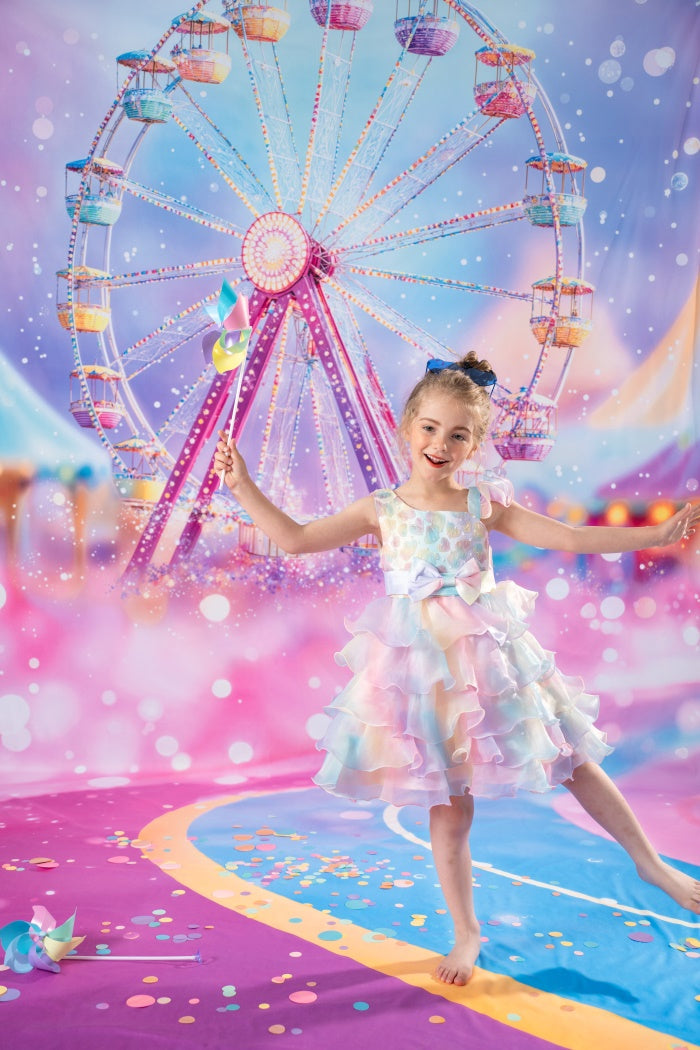 Kate Carnival Ferris Wheel Fleece Backdrop Designed by Emetselch - Kate Backdrop AU