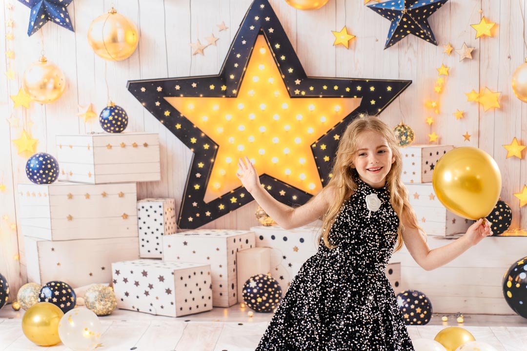 Kate Star Lights Gift Boxes Wooden Wall Backdrop Designed by Emetselch - Kate Backdrop AU