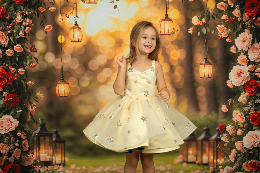 Kate Spring/Summer Stage Tie Star Mesh Kids Dress for Photography
