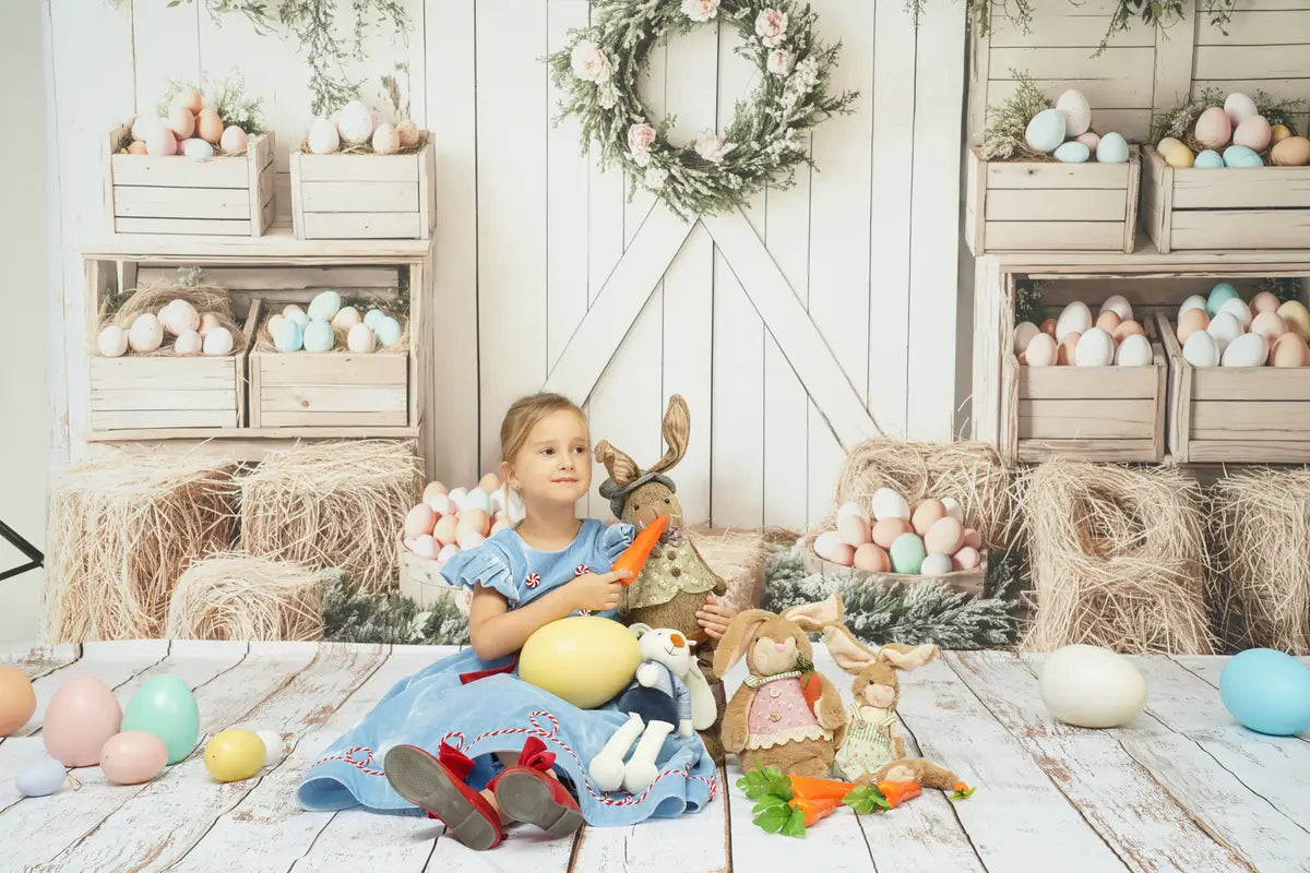 Kate Christmas Blue Fly Sleeve Kids Dress for Photography - Kate Backdrop AU