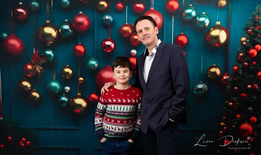 Kate Colorful Christmas Ball Decoration Backdrop Designed by Lidia Redekopp - Kate Backdrop AU