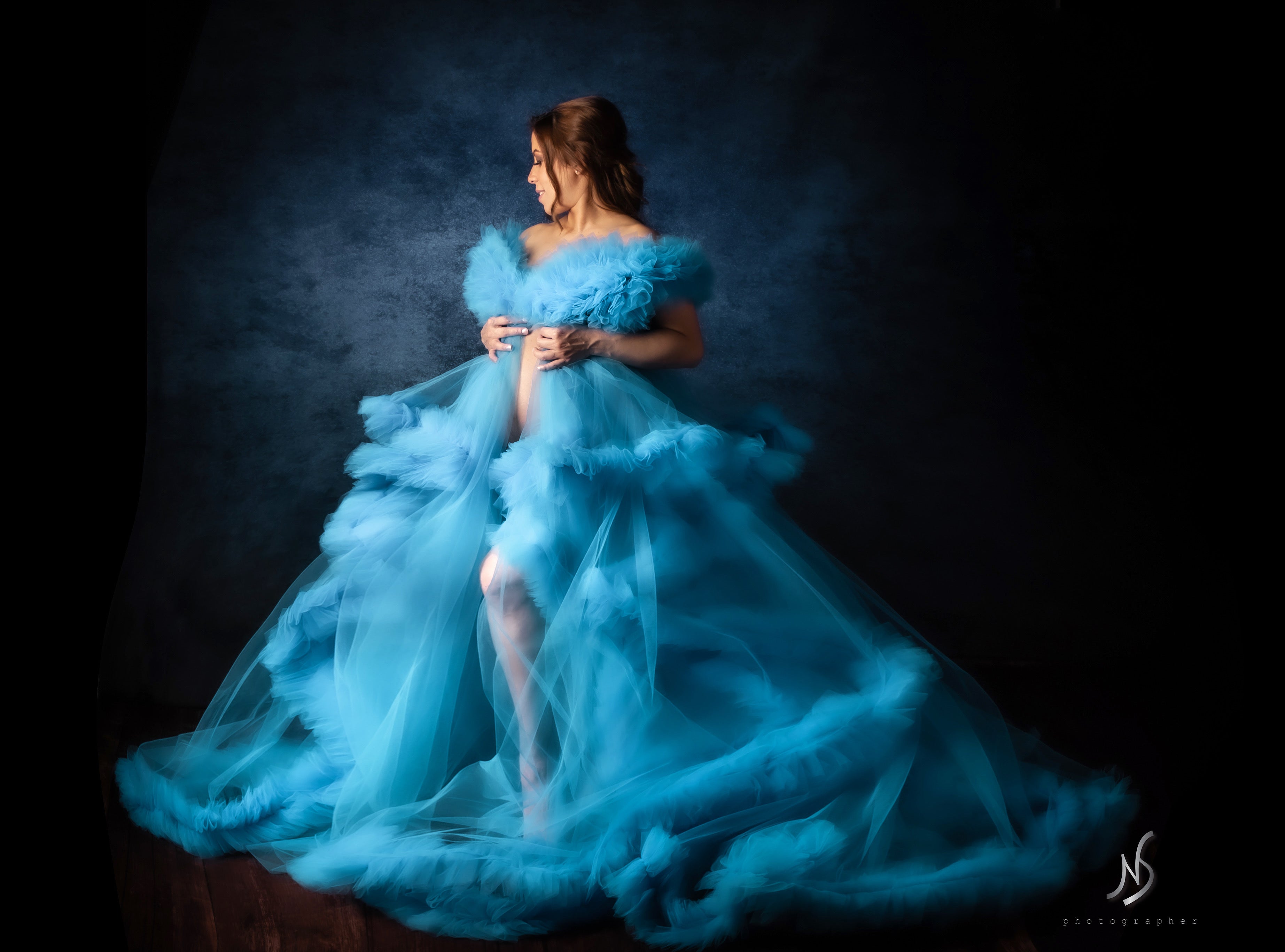 Kate Abstract Blue Green Aquamarine Textured Backdrop Designed by Kate Image - Kate Backdrop AU