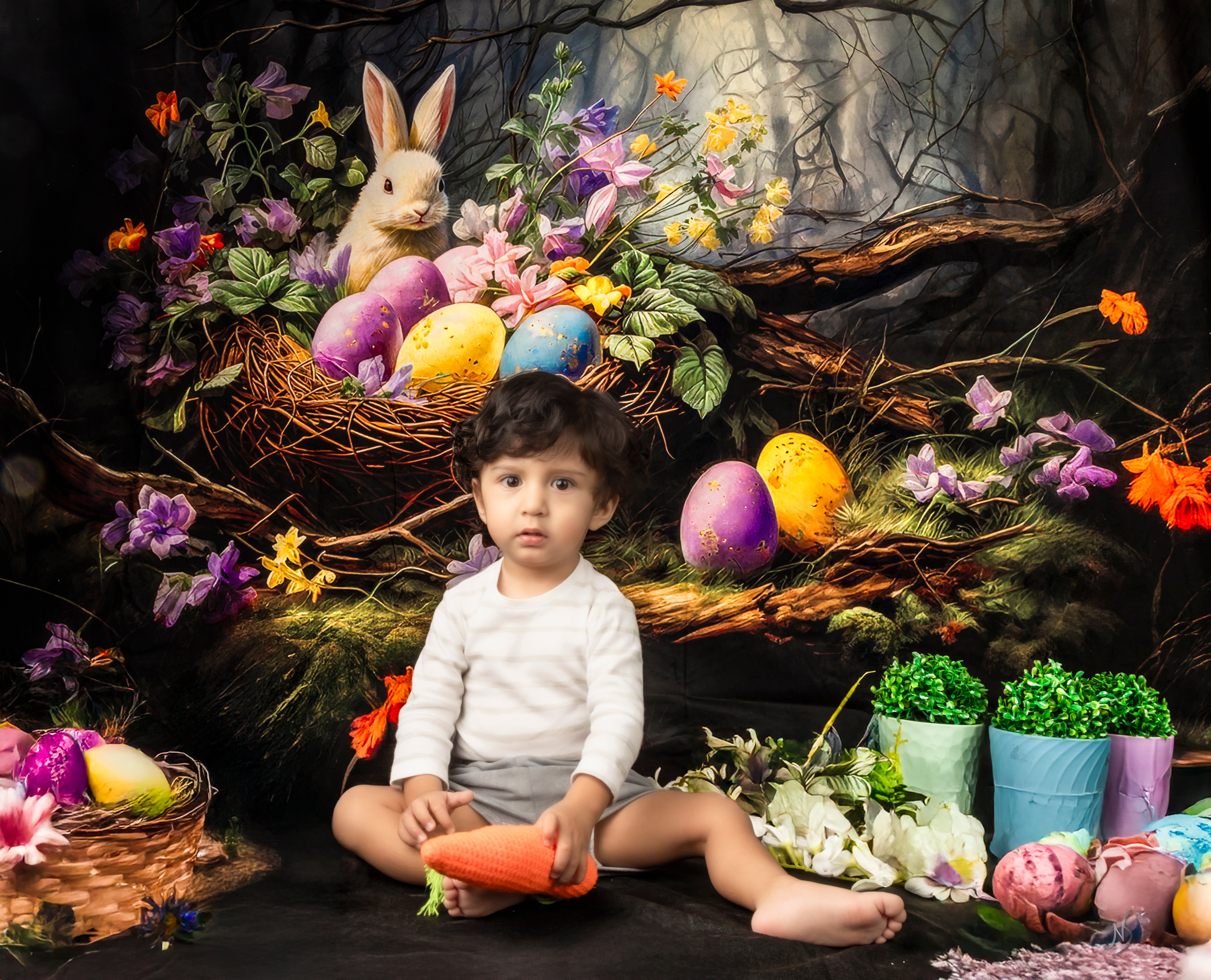 Kate Sweep Bunny Eggs Easter Backdrop Designed by Lidia Redekopp - Kate Backdrop AU