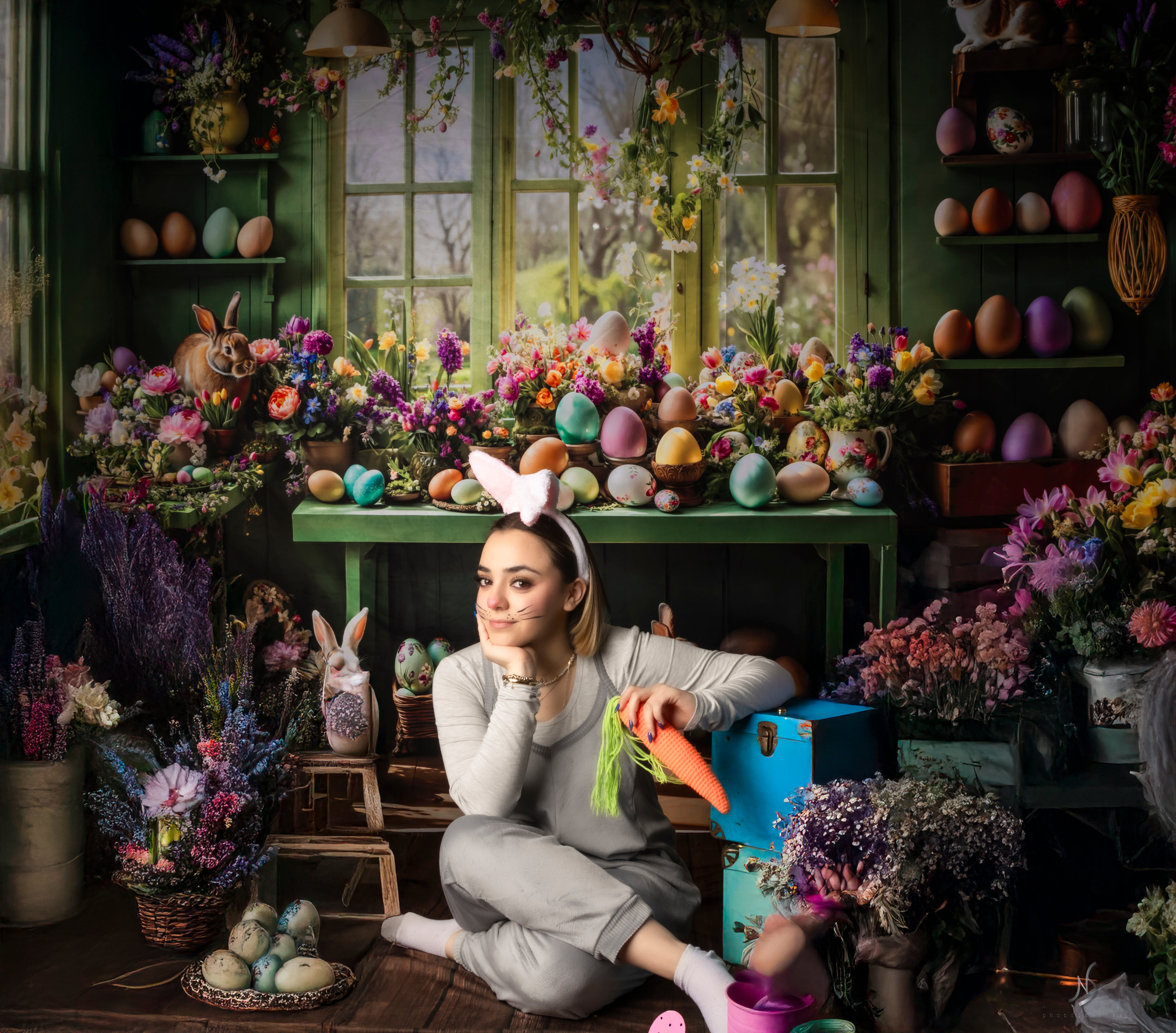 Kate Green Spring Easter Eggs Backdrop Designed by Emetselch - Kate Backdrop AU
