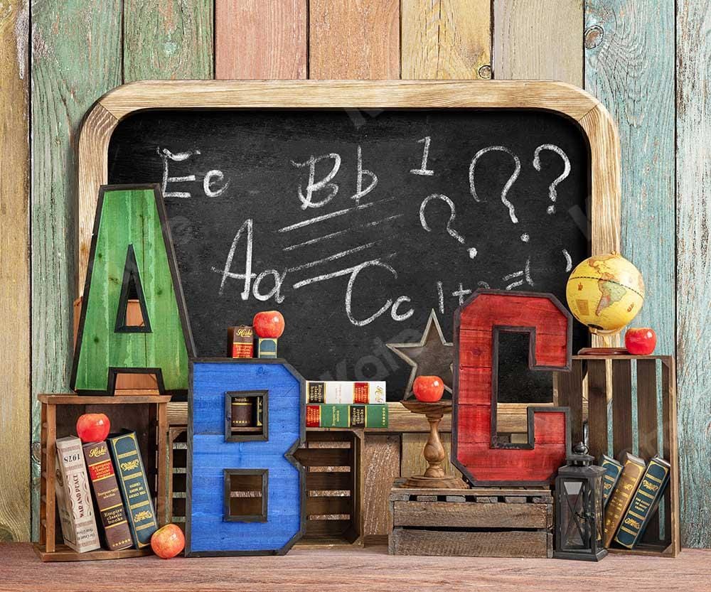 Kate Back to School Blackboard Colorful ABC Fleece Backdrop