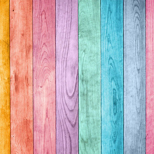 Kate Colorful Wood Wall Children Vinyl Photos Backdrop