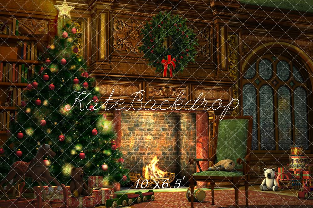 Kate Christmas Tree Fireplace Backdrop for Photography - Kate Backdrop AU