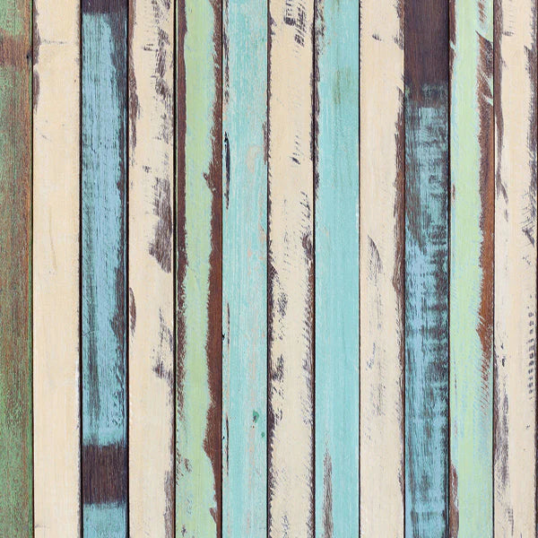 Kate Retro Colorful Newborn Wood Vinyl Backdrop - Kate Backdrop AU