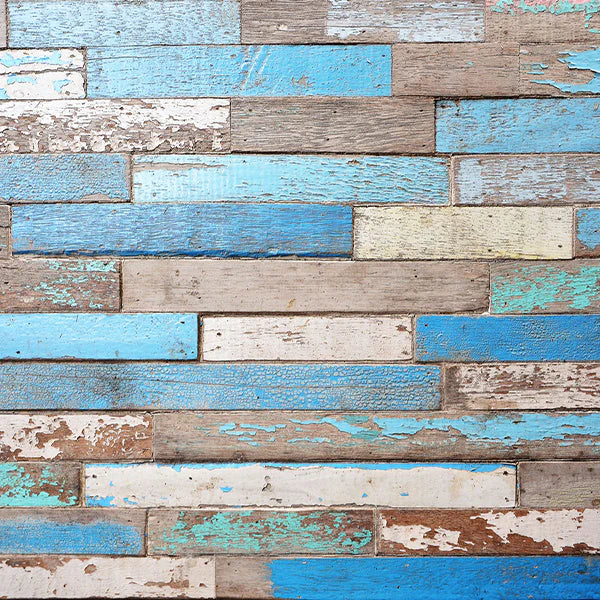 Kate Retro Blue Damaged Wooden Vinyl Backdrop - Kate Backdrop AU