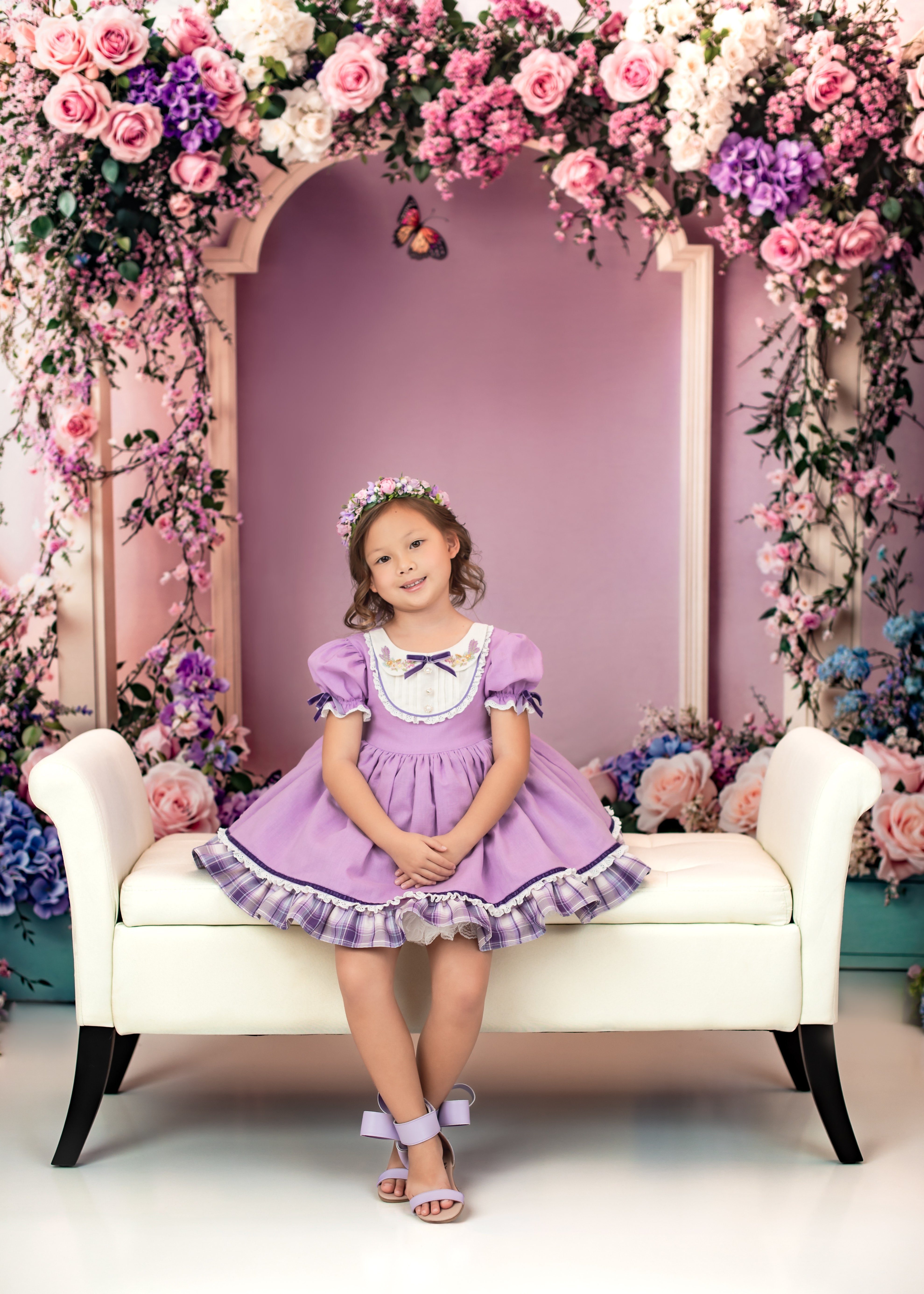 Kate Spring Cake Smash Floral Arch Backdrop Designed by Emetselch
