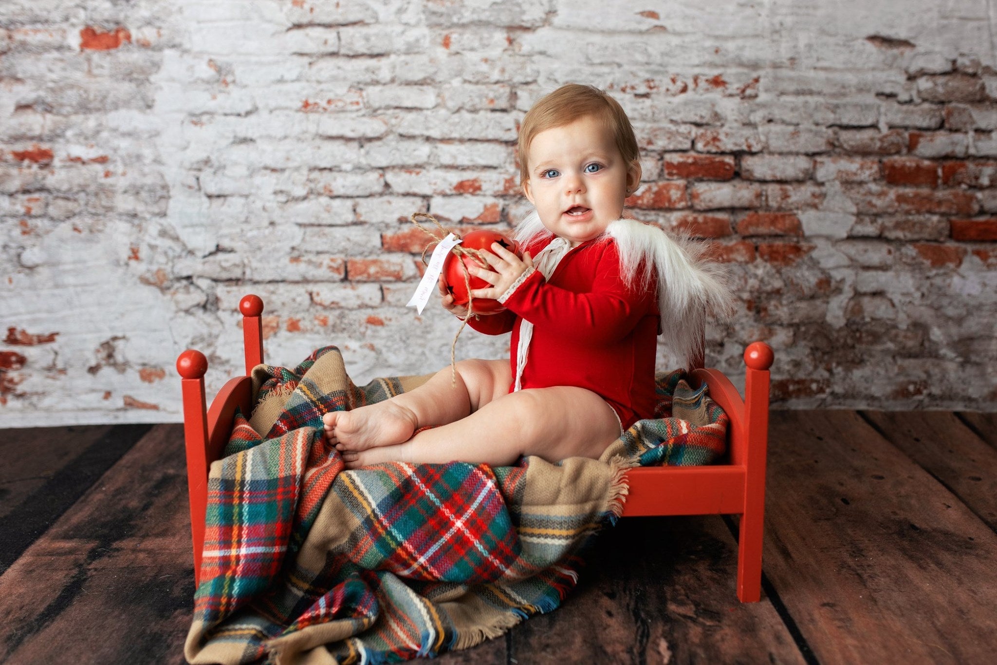 Kate Damaged Brick White Wall  Backdrop for Photography Designed by Pine Park Collection