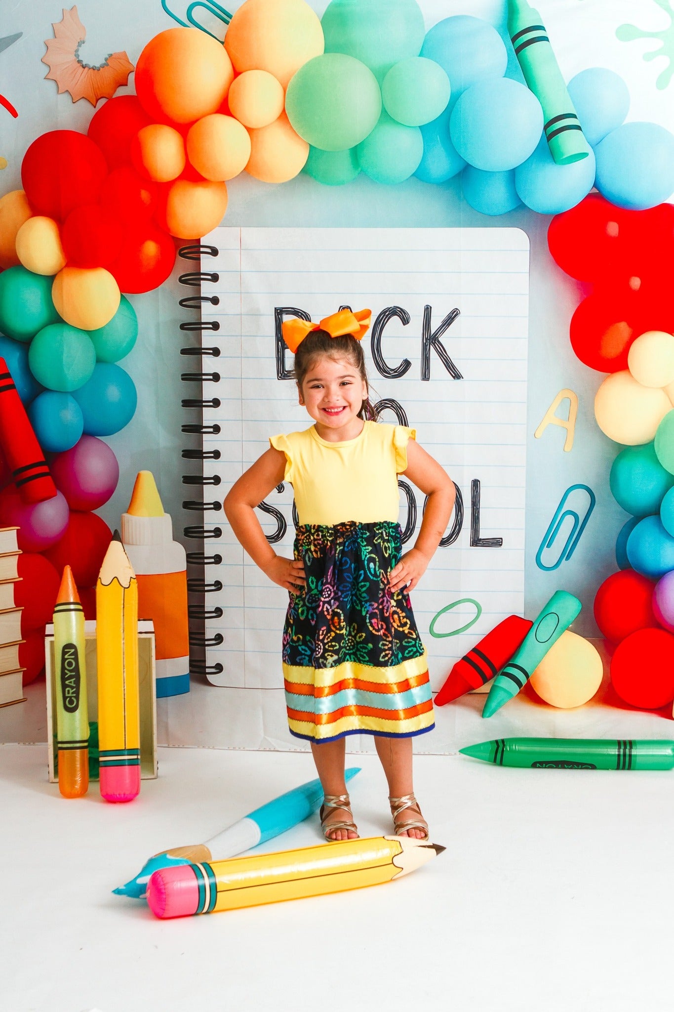 Kate Back To School Rainbow Balloons Stationery Backdrop Designed by Patty Roberts - Kate Backdrop AU