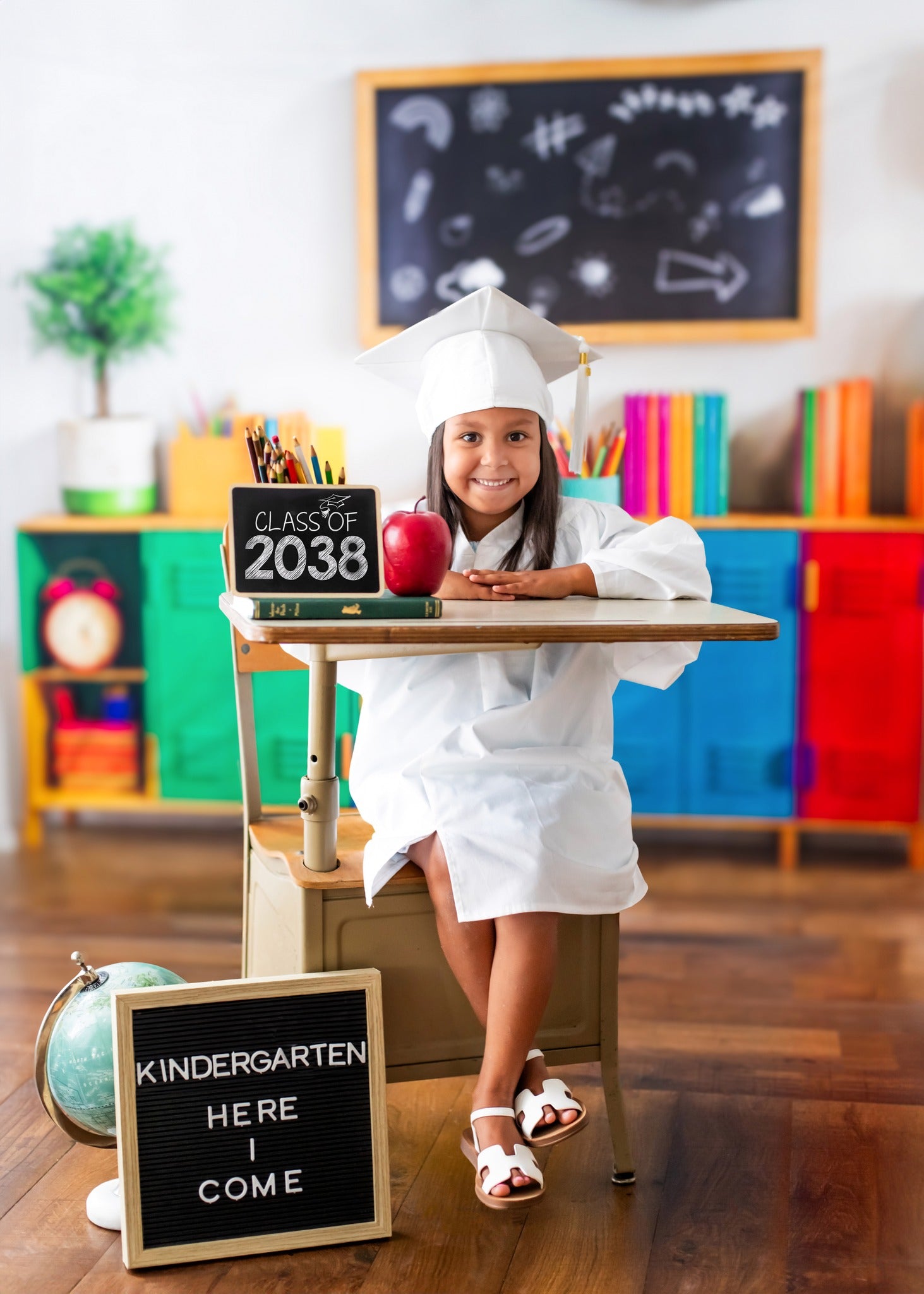 Kate Back to School Colourful Lockers Backdrop Designed by Emetselch - Kate Backdrop AU