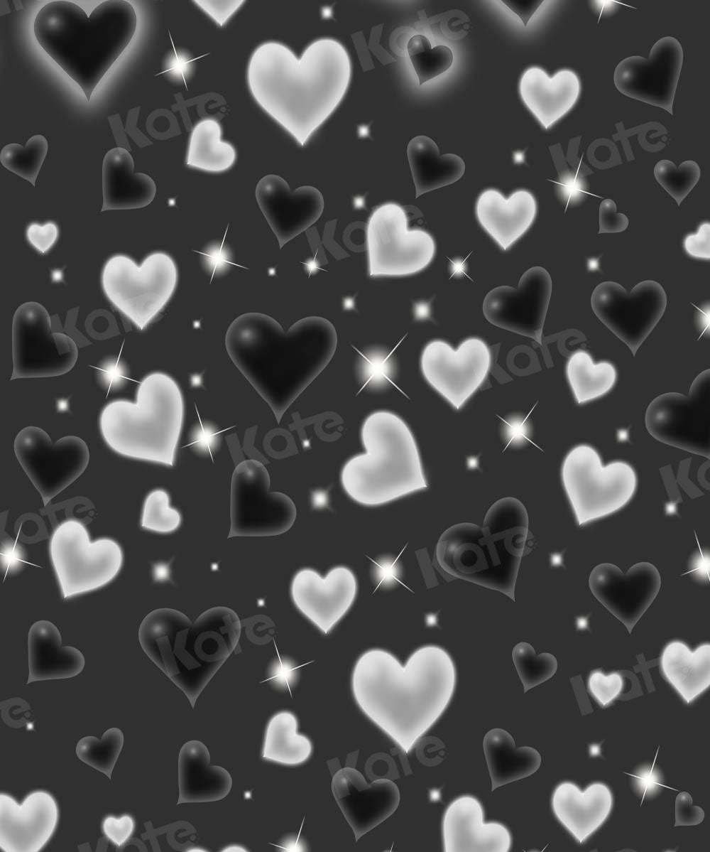 Kate 80 90's Black Valentine Backdrop Sweet Heart for Photography - Kate Backdrop AU