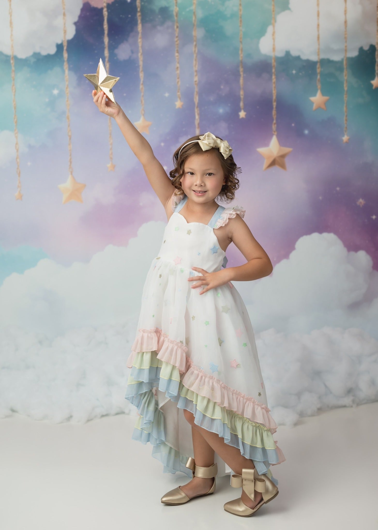 Kate Cake Smash Dreamy Clouds Starry Sky Backdrop Designed by Emetselch - Kate Backdrop AU