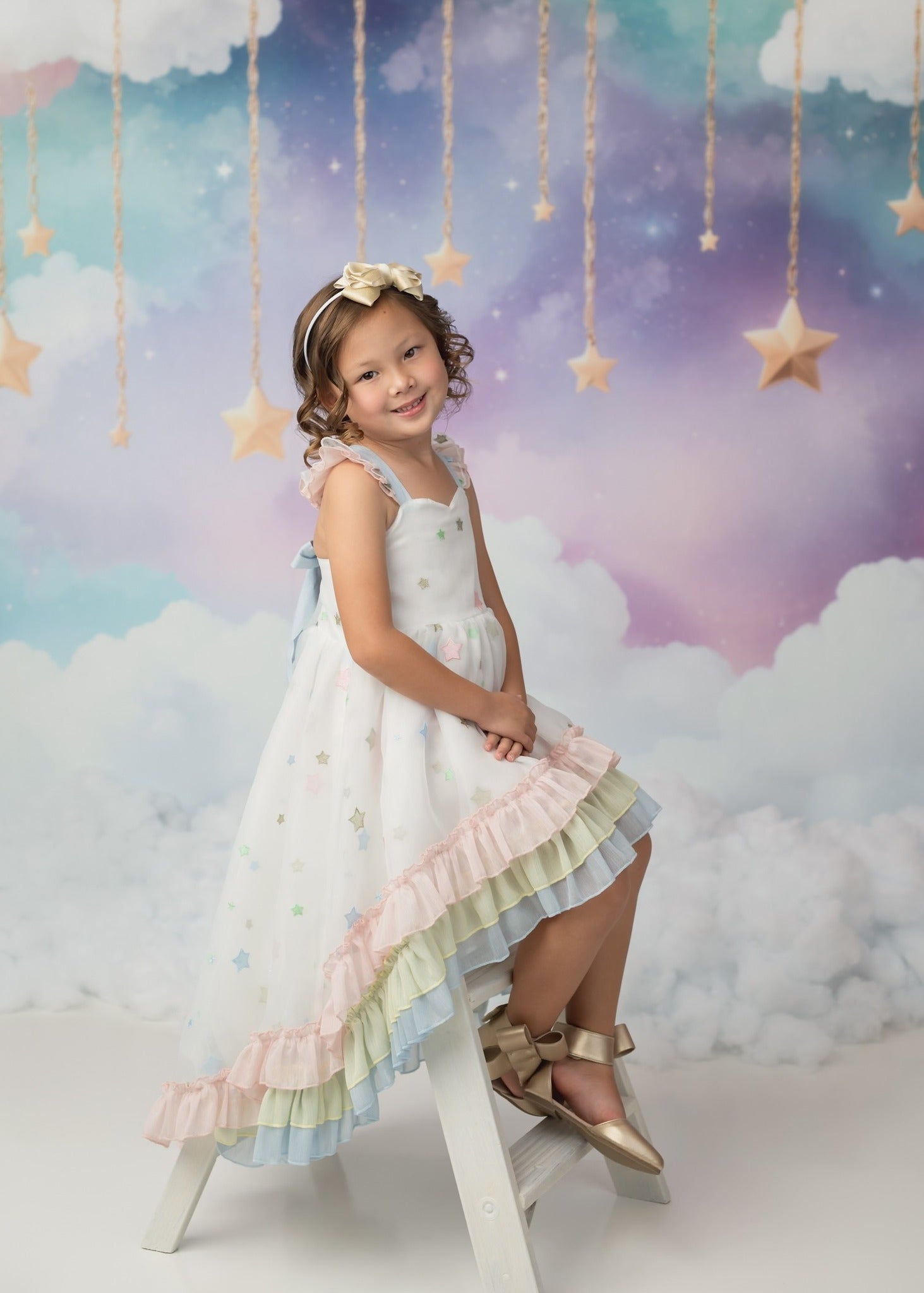 Kate Cake Smash Dreamy Clouds Starry Sky Backdrop Designed by Emetselch - Kate Backdrop AU