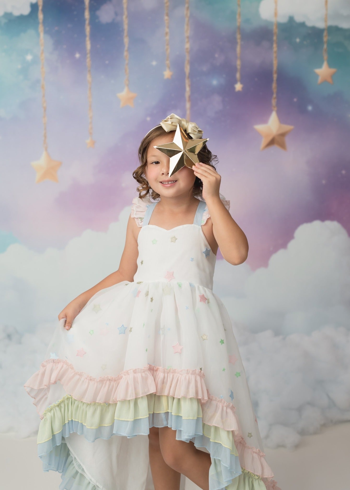 Kate Cake Smash Dreamy Clouds Starry Sky Backdrop Designed by Emetselch - Kate Backdrop AU