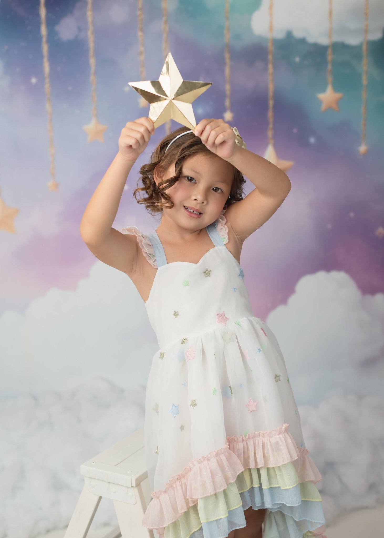 Kate Cake Smash Dreamy Clouds Starry Sky Backdrop Designed by Emetselch - Kate Backdrop AU