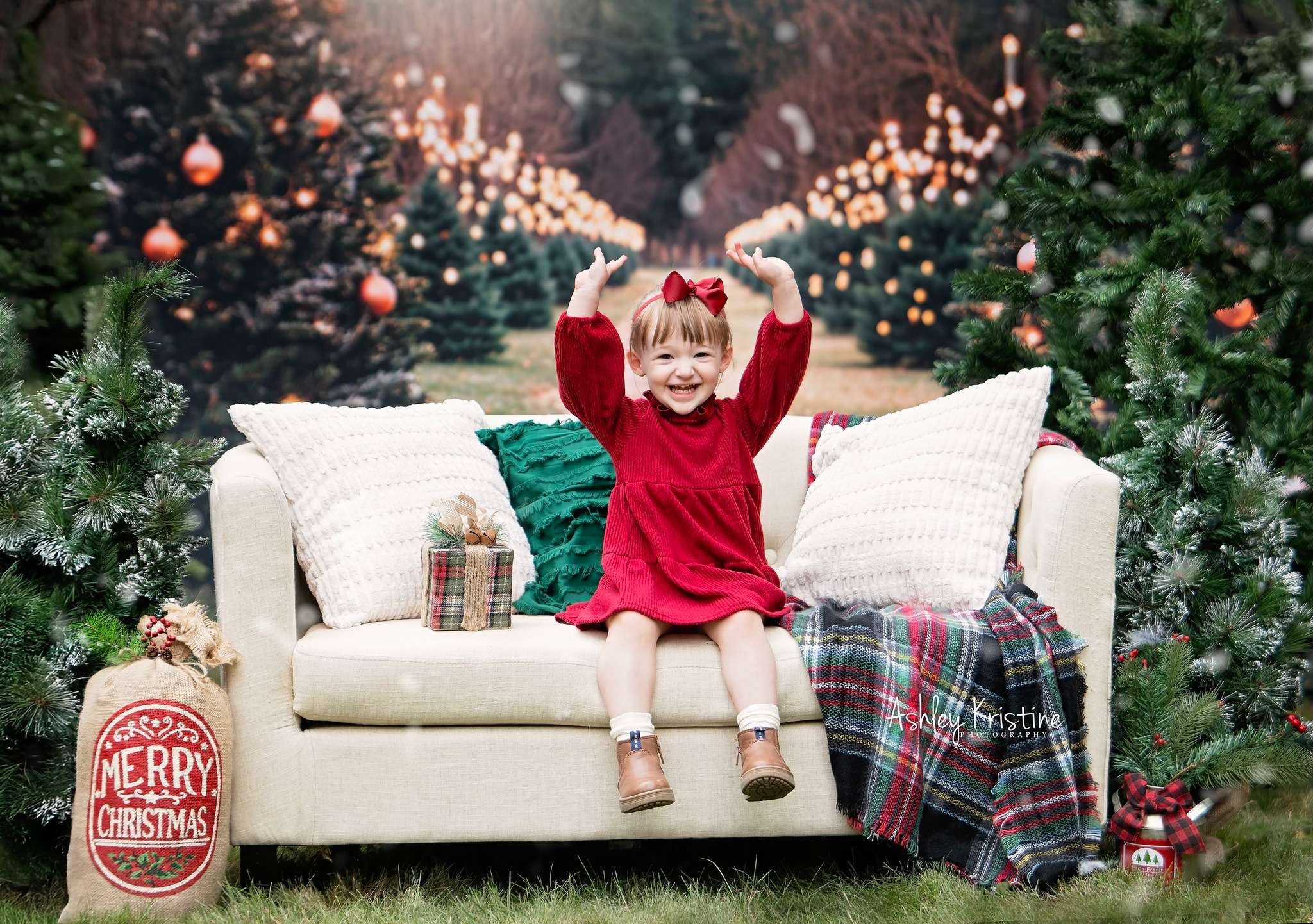 Kate Christmas Tree Farm Fleece Backdrop Designed by Emetselch - Kate Backdrop AU