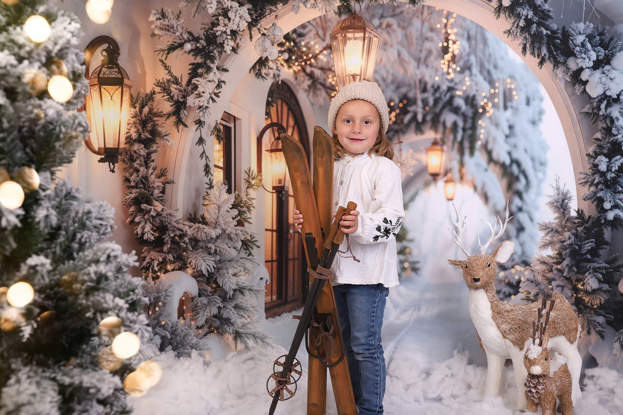 Kate Christmas Winter Snow Arch Backdrop for Photography