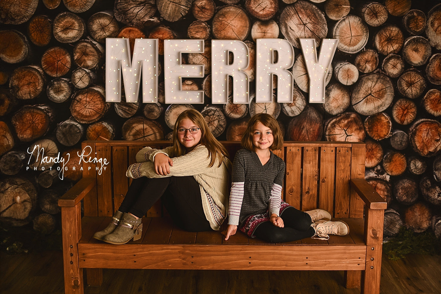 Kate Cut Log Wall Backdrop Wood Designed by Mandy Ringe Photography - Kate Backdrop AU