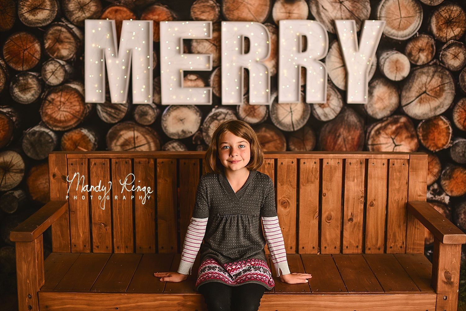 Kate Cut Log Wall Backdrop Wood Designed by Mandy Ringe Photography - Kate Backdrop AU