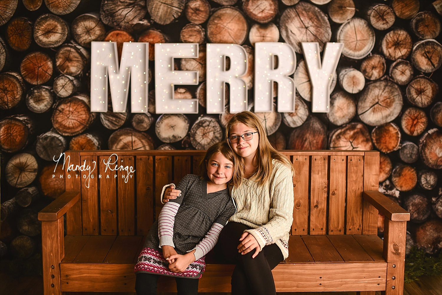 Kate Cut Log Wall Backdrop Wood Designed by Mandy Ringe Photography - Kate Backdrop AU