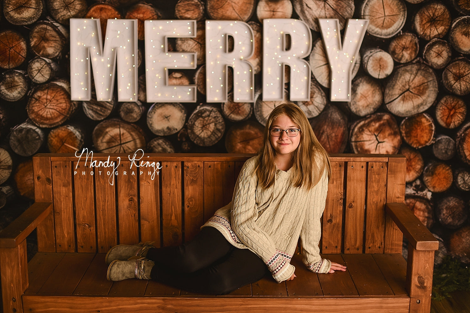 Kate Cut Log Wall Backdrop Wood Designed by Mandy Ringe Photography - Kate Backdrop AU