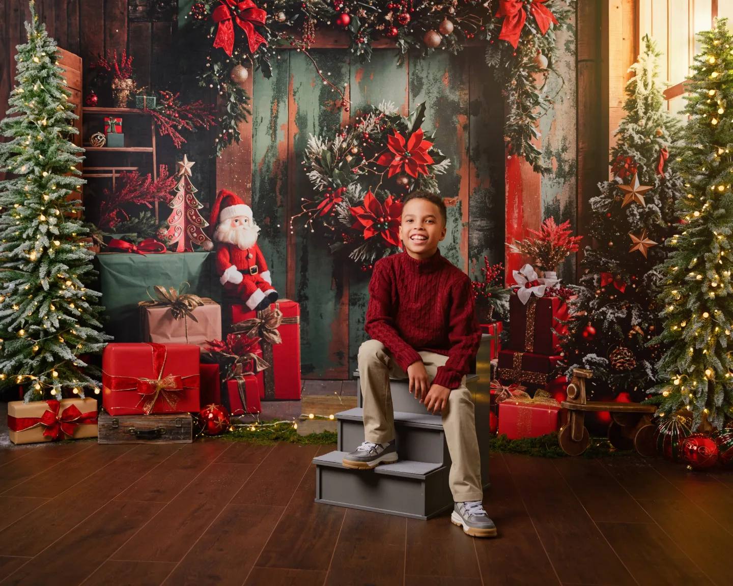 Kate Green Christmas Wooden House Backdrop Designed by Emetselch - Kate Backdrop AU