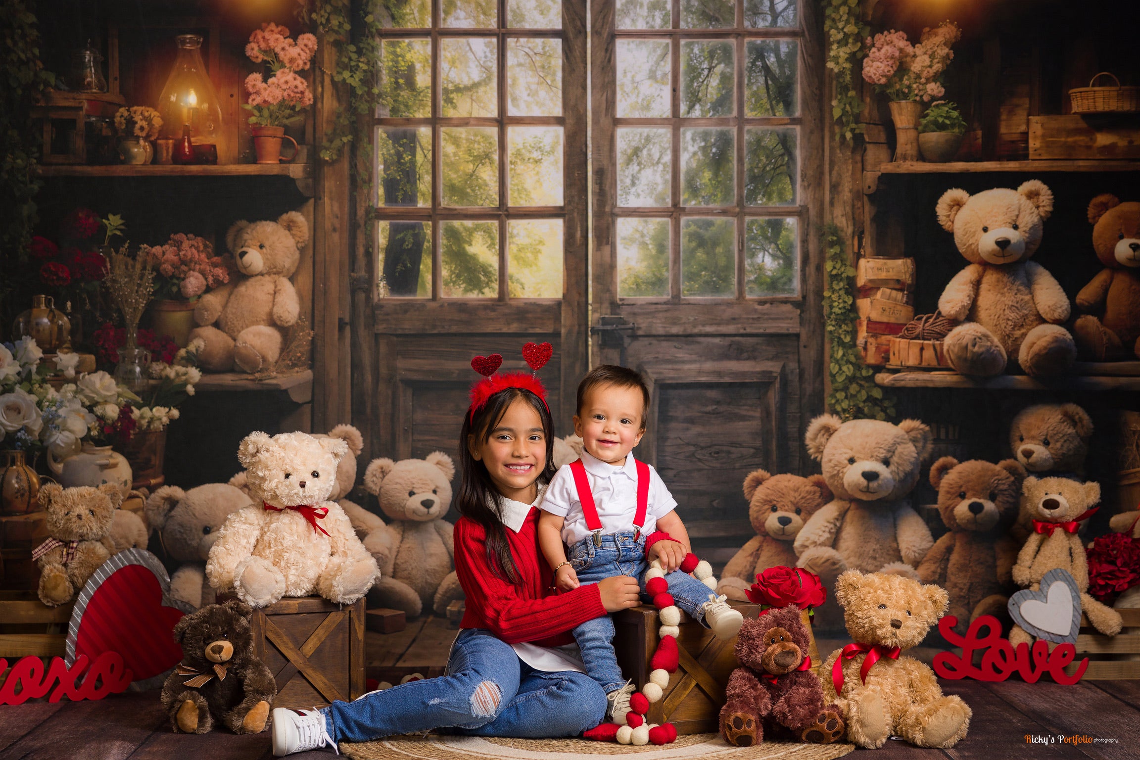 Kate Spring Bear Lantern Cabin Backdrop Designed by Emetselch - Kate Backdrop AU