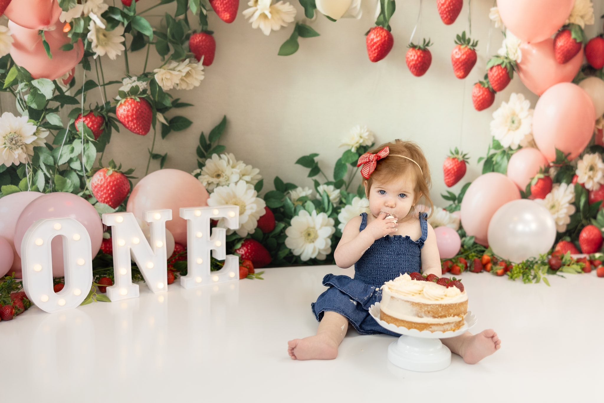 Kate Spring Strawberry Flower Balloon Arch Backdrop Designed by Emetselch - Kate Backdrop AU