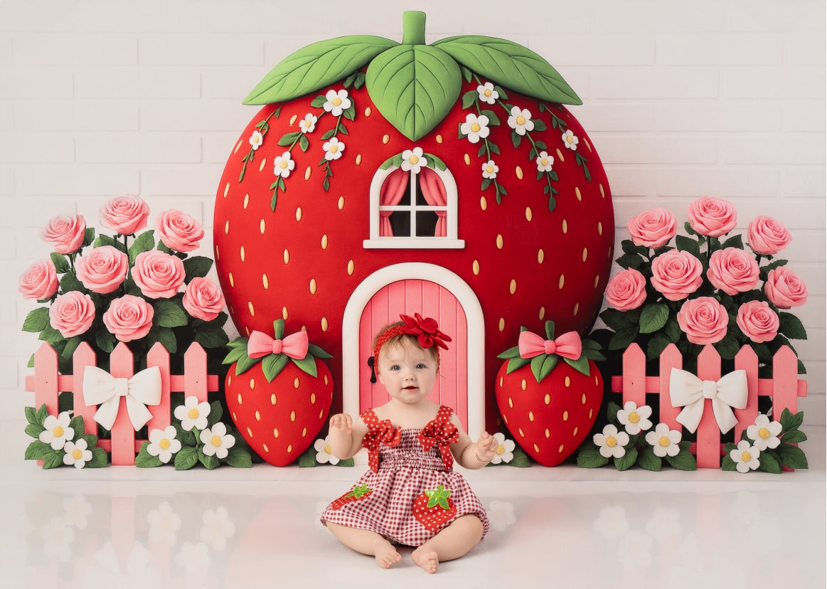 Kate Strawberry House Backdrop Designed by Ashley Paul - Kate Backdrop AU