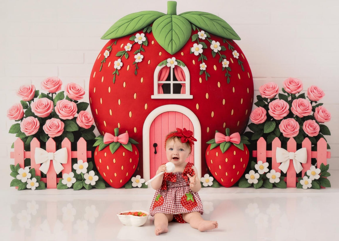 Kate Strawberry House Backdrop Designed by Ashley Paul - Kate Backdrop AU