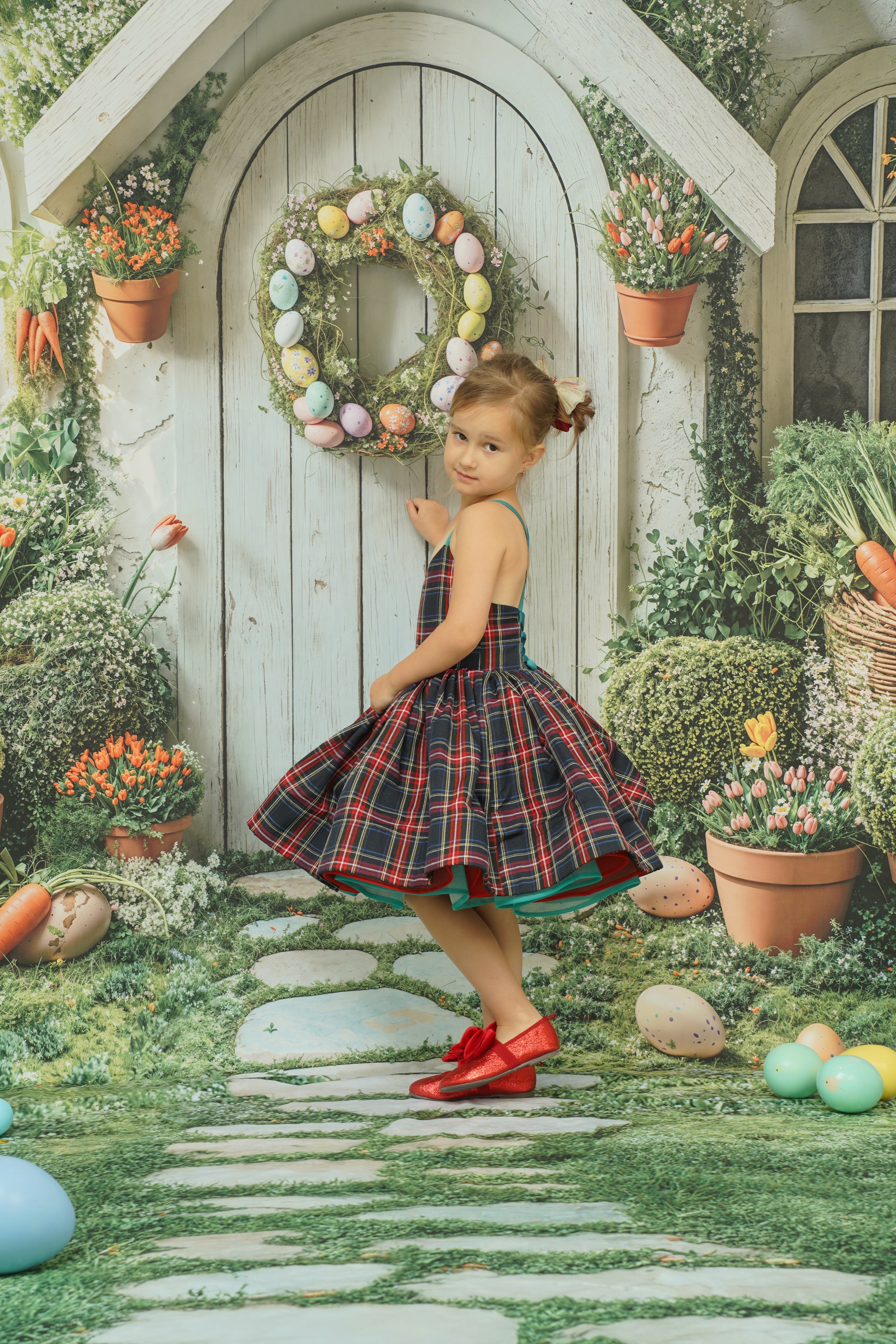 Kate Sweep Easter Backdrop House Bunny Garden Carrots Designed by Emetselch - Kate Backdrop AU