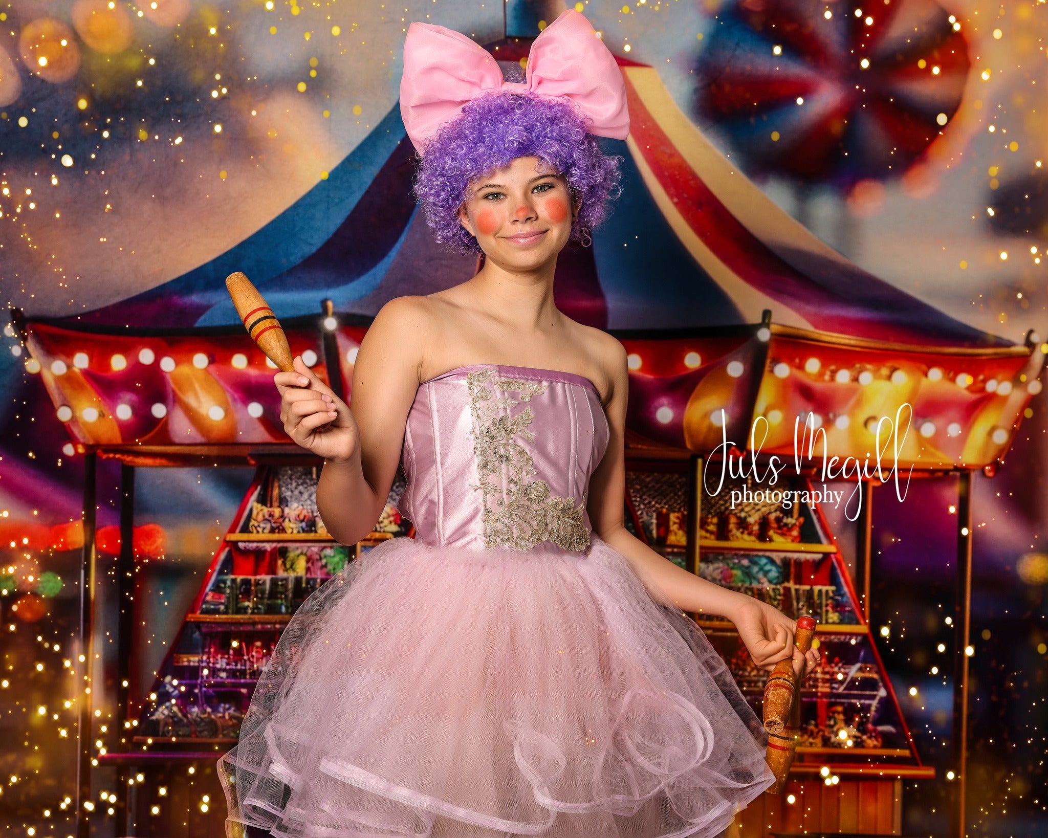Kate Sweep Modern Carnival Circus Candy Store Backdrop Designed by Lidia Redekopp