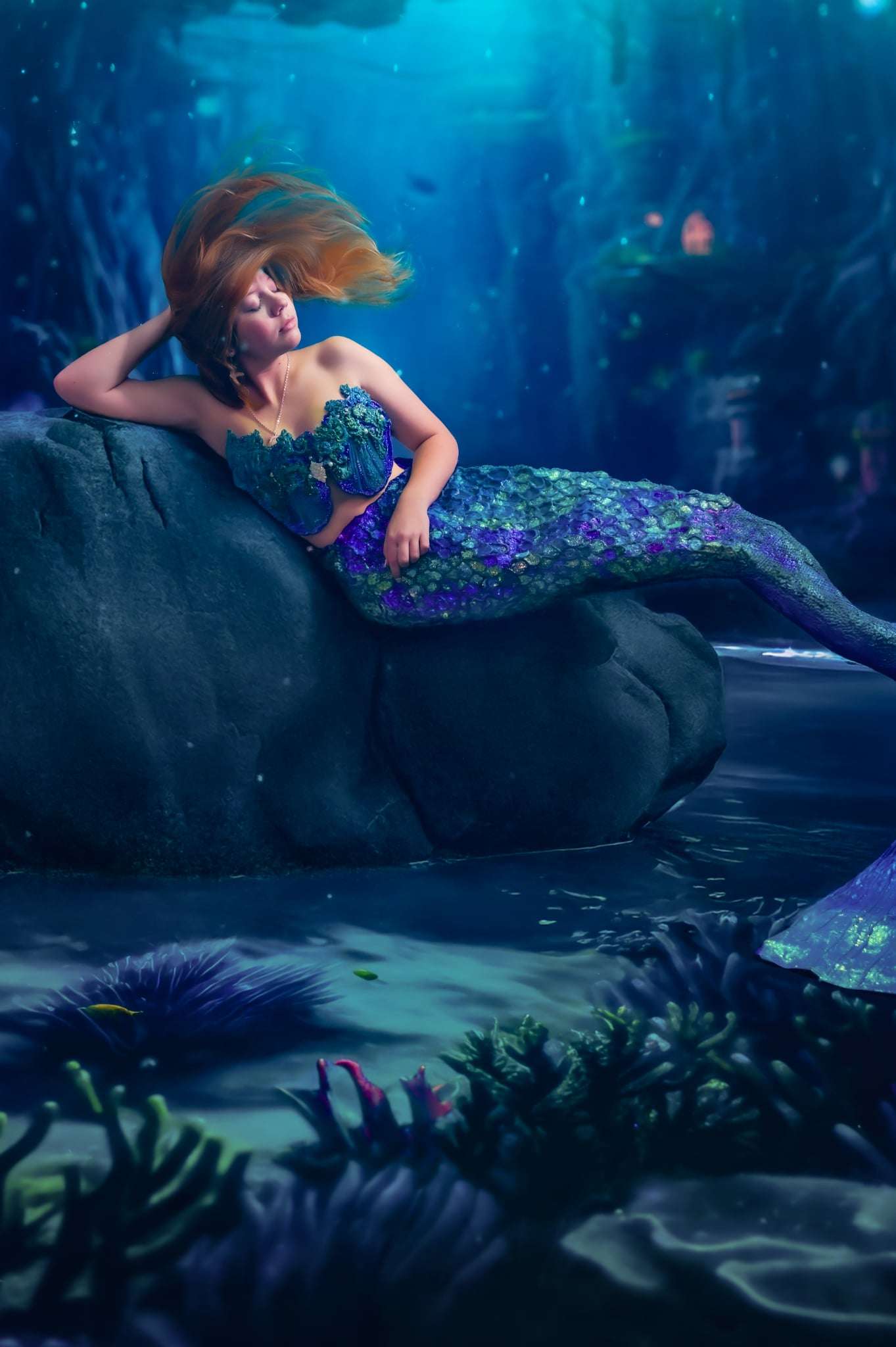 Kate Underwater World Light Backdrop+Seabed Floor Designed by Mandy Ringe Photography