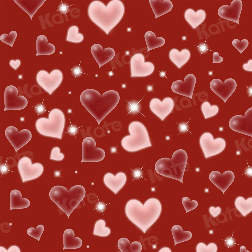 Kate 80 90's Valentine's Day Backdrop Red Sweet Heart Love for Photography