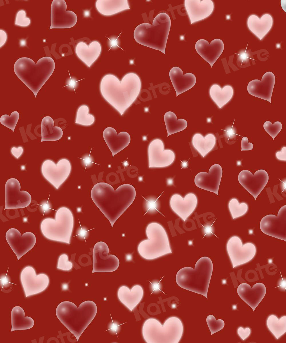 Kate 80 90's Valentine's Day Backdrop Red Sweet Heart Love for Photography - Kate Backdrop AU