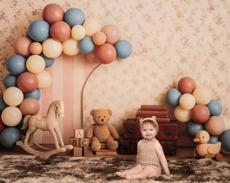 Kate Vintage Teddy Bear Suitcase Backdrop Designed by Patty Roberts
