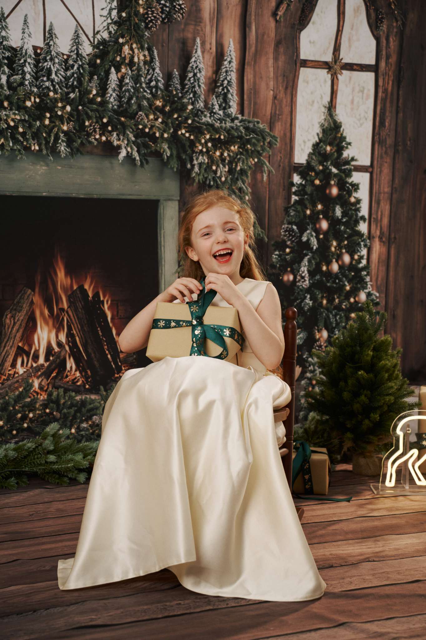 Kate Wood Christmas Fireplace Deer Backdrop Designed by Emetselch - Kate Backdrop AU