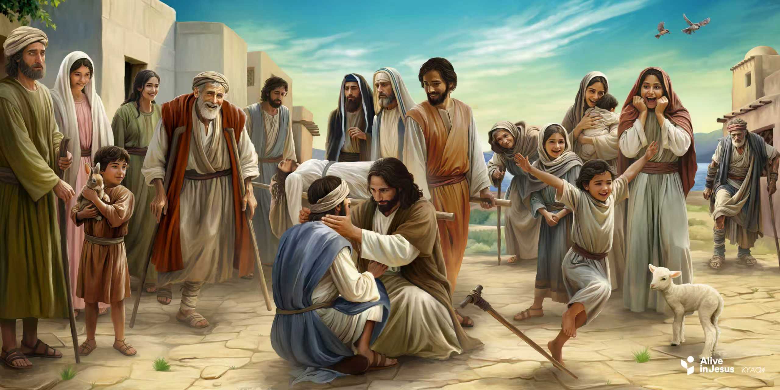 Alive in Jesus Custom Mural/Banner(Fabric Backdrop) (default: no border,  no pocket)