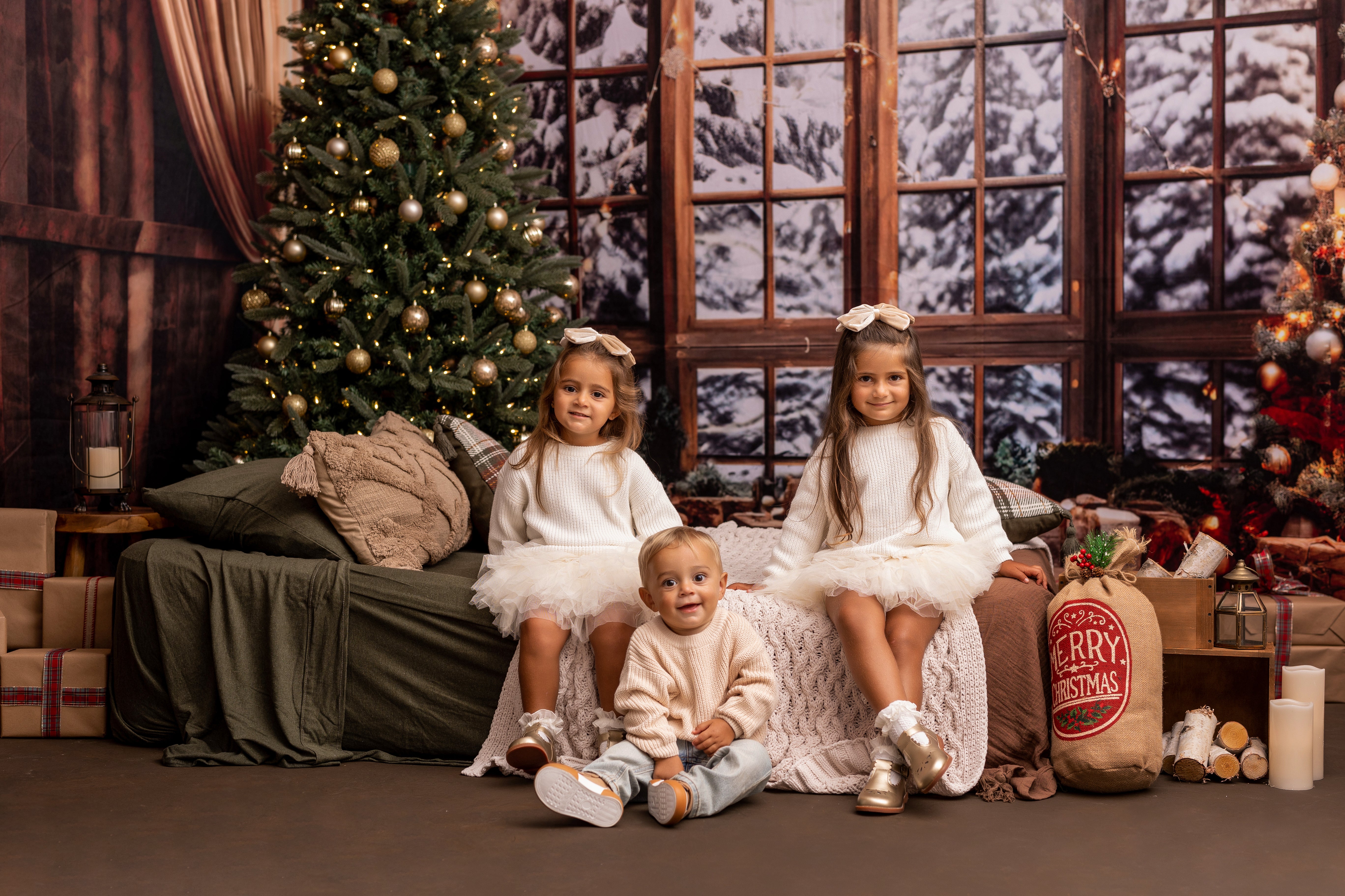 Kate Christmas Santa Room Window Sofa Backdrop Designed by Emetselch - Kate Backdrop AU