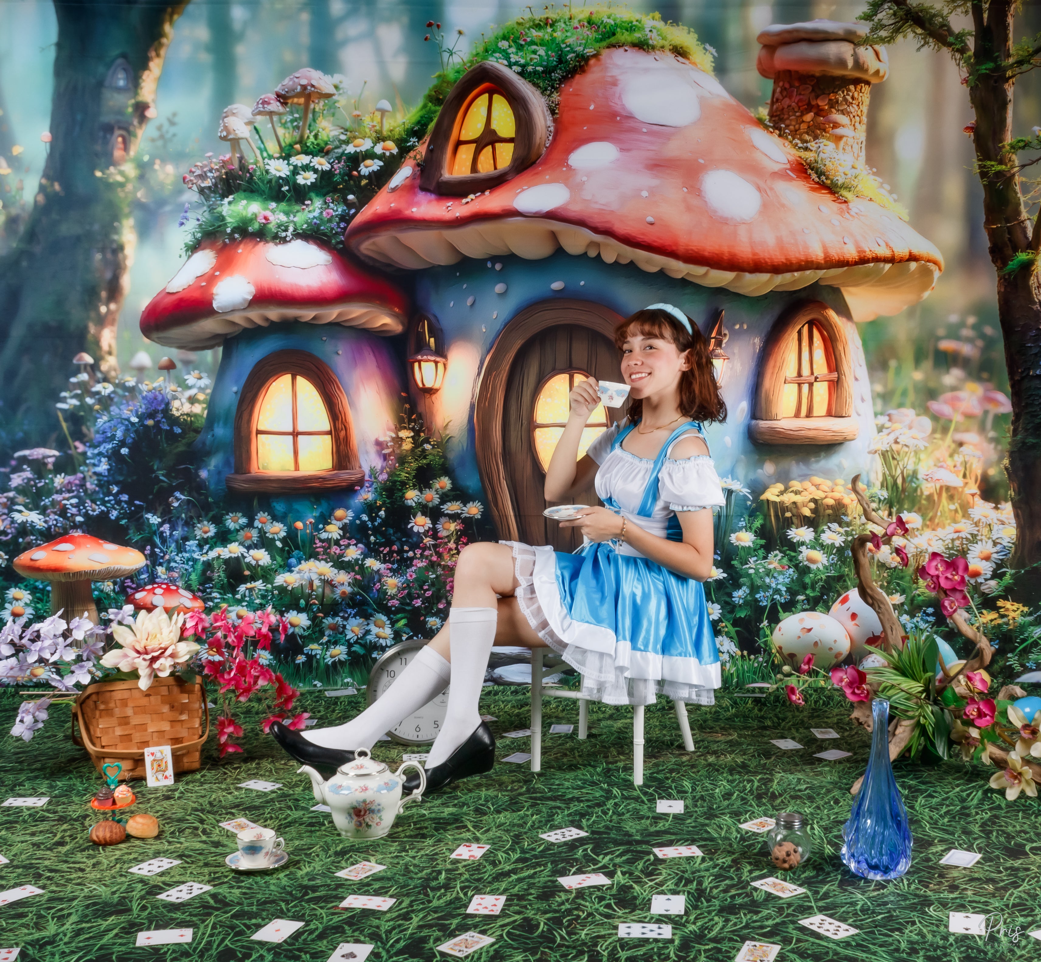 Kate Easter Fairy Mushroom House Forest Backdrop Designed by Emetselch - Kate Backdrop AU