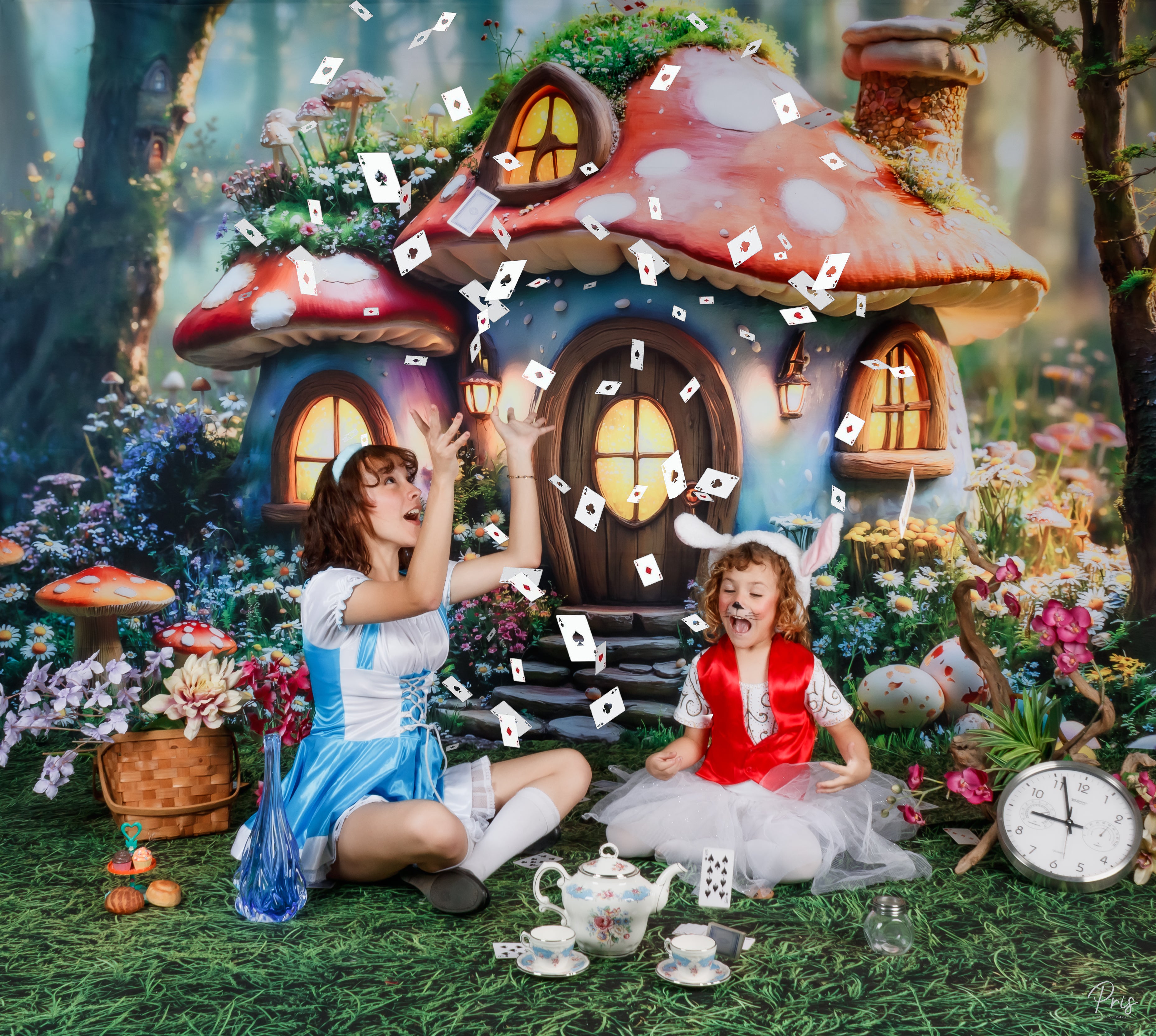 Kate Easter Fairy Mushroom House Forest Backdrop Designed by Emetselch