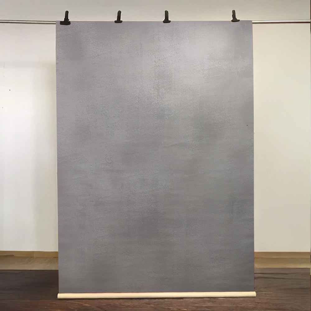 Kate Abstract Dark Grey Blue Texture Hand Painted Canvas