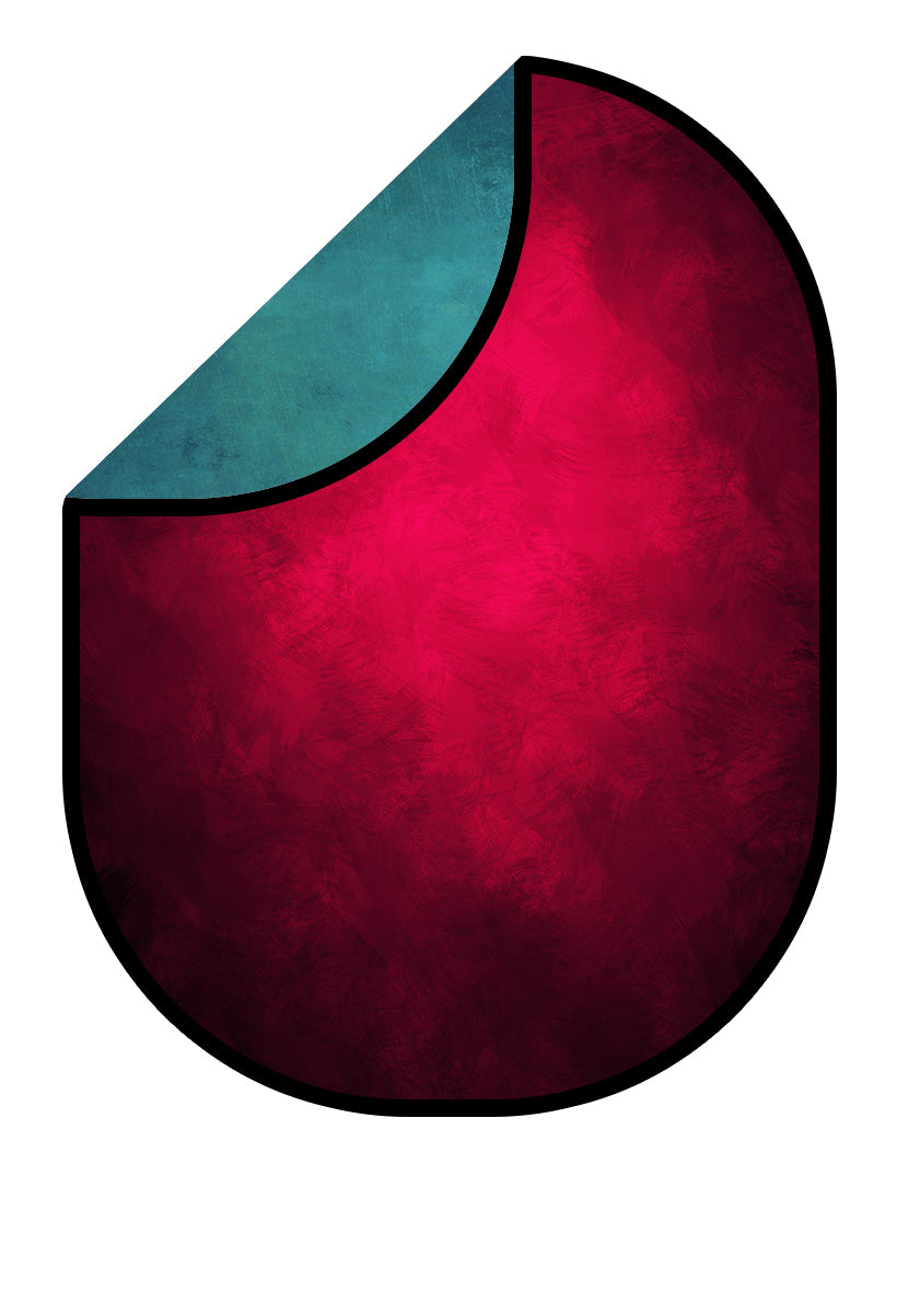 Kate Abstract Green/Dark Red Collapsible Backdrop Photography 5X6.5ft(1.5x2m)