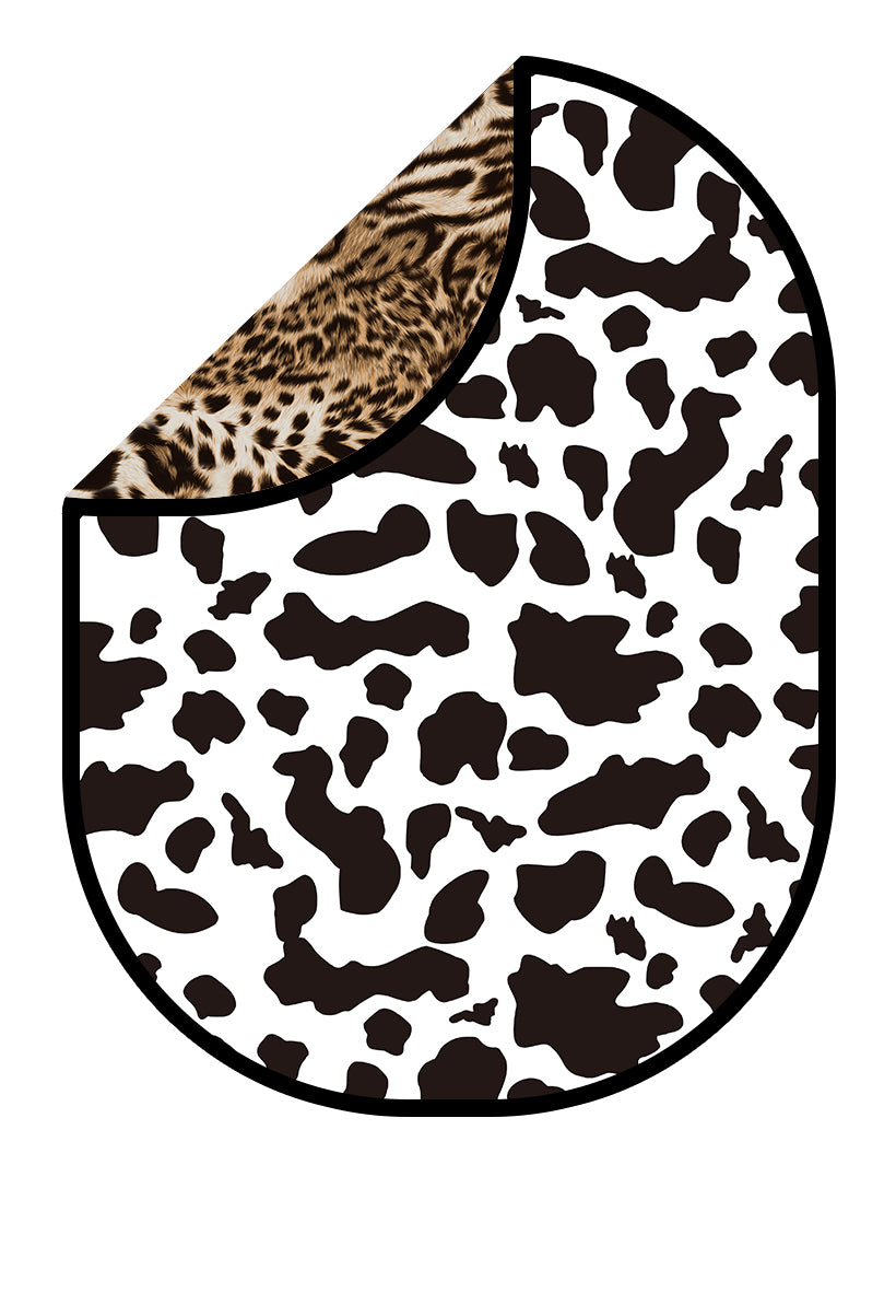 Kate Black and White Spots/Leopard Print Collapsible Backdrop Photography 5X6.5ft(1.5x2m)