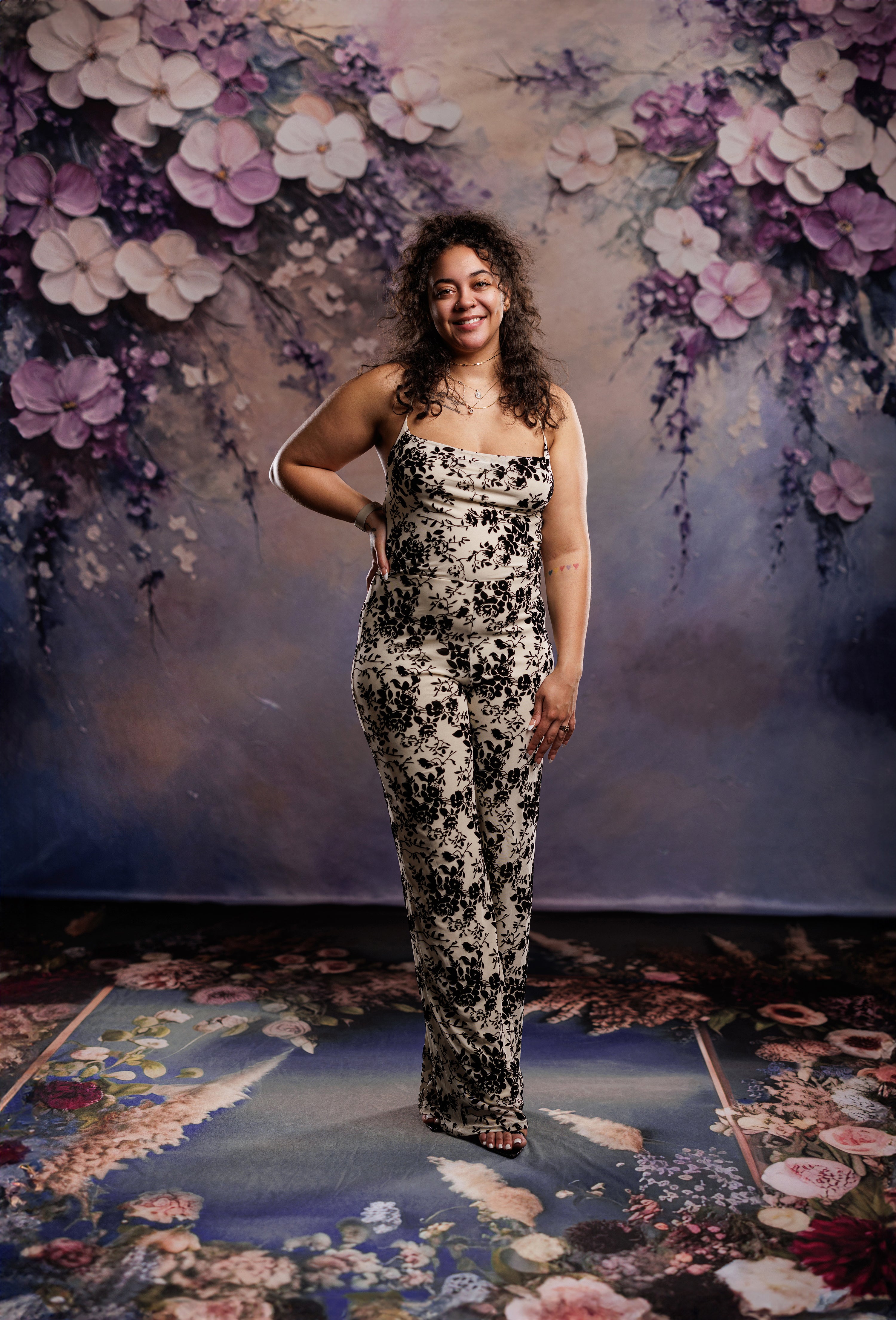 Kate Fine Art Purple Floral Backdrop Designed by Emetselch